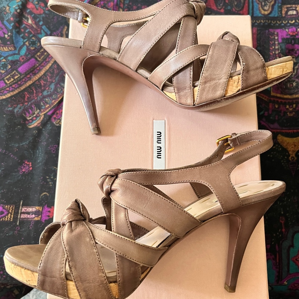 Gorgeous Miu Miu Heels - Nappa Washed Dark Rose Leather - Size 39